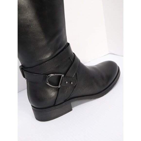 Bandalino Tessi Black Leather Wide Calf Riding Boots Womens Size 8.5 New - Picture 3 of 9